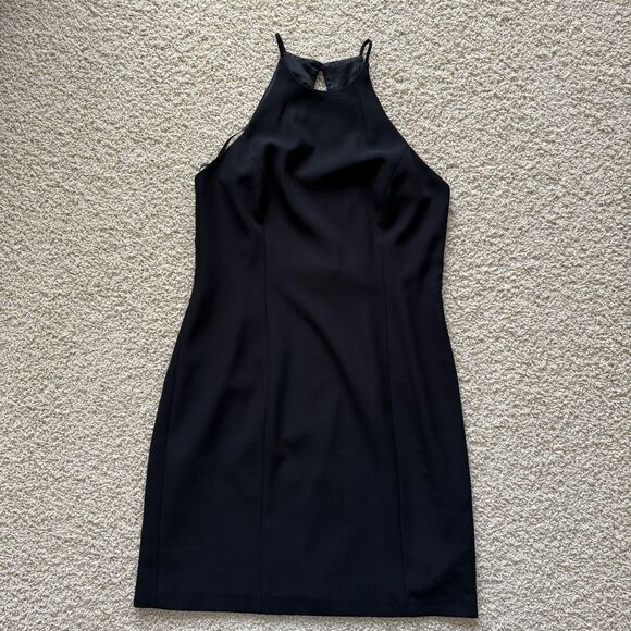 LAUNDRY BY SHELLI SEGAL NWT Black Halter Dress Cocktail Size 12 - Picture 1 of 8